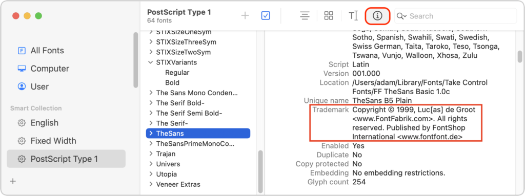 How to Tell Which Files Use Type 1 PostScript Fonts
