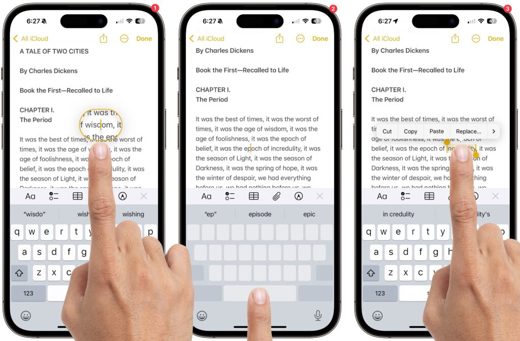 Editing text on an iPhone or iPad will never be as easy as on a Mac, but with these tips, you can quickly position the insertion point and select words and paragraphs using your finger. | CreativeTechs.com